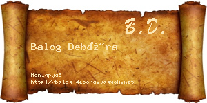 Balog Debóra névjegykártya